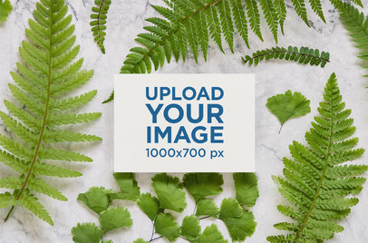 Mockup of a Horizontal Wedding Program Against Some Greenery  m25085 r-el2