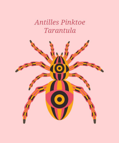 Tote Bag Design Template Featuring a Colorful Tarantula 4772a