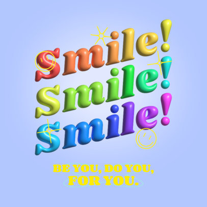 Instagram Post Template Featuring a Quote with a 3D Font