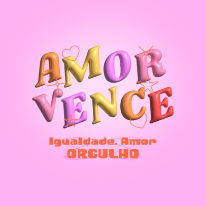 Instagram Post Maker Featuring an LGBT Quote With a 3D Font