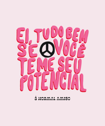 Lettering T-Shirt Design Template With an Inspirational Quote About Potential 5355c