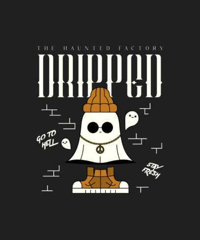 Illustrated T-Shirt Design Maker Featuring a Ghost With Round Glasses