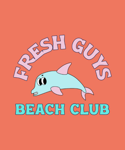 T-Shirt Design Creator for a Beach Club Featuring a Cartoonish Dolphin 4767g