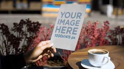 Flyer Being Held by a Woman While Having a Coffee Video