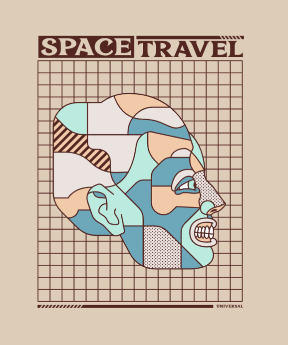Placeit - T-Shirt Design Maker Featuring an Illustrated Face with a ...
