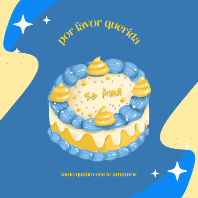 Quote Instagram Post Creator Featuring a Cake Graphic