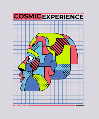 T-Shirt Design Maker Featuring a Modern Art-Styled Face over a Grid