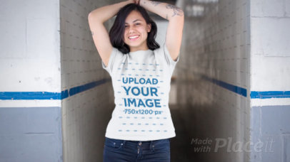 Woman in a Hospital Hallway Wearing a T-Shirt Video