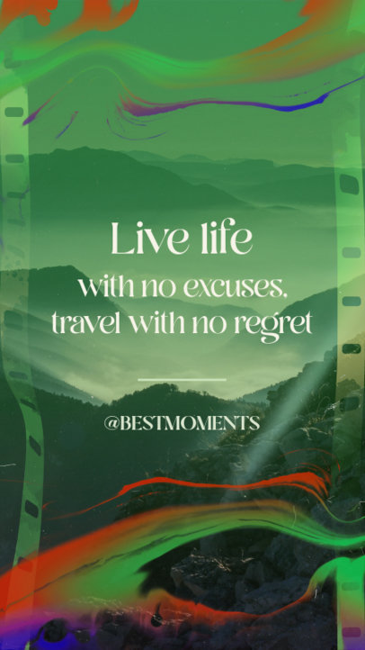 Instagram Story Design Maker With a Vibrant Filter and a Life Quote