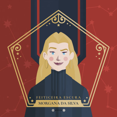 Avatar Generator Featuring an Illustrated Blonde Witch Inspired by Harry Potter 5254a