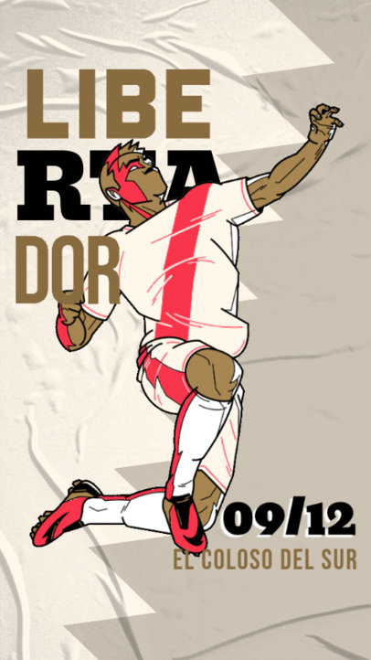 Illustrated Instagram Story Maker Featuring a Soccer Player and Unique Fonts 
