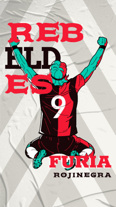 Instagram Story Maker Featuring a Soccer Player Celebrating a Goal