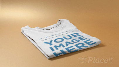 Round Neck T-Shirts Video Stacking on a Table a13219