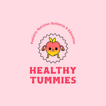 Pediatric Logo Creator for a Nutrition Center Featuring a Cute Apple Graphic