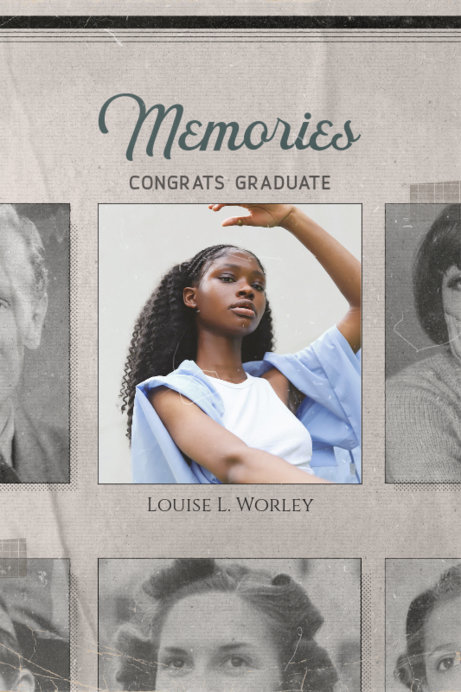Graduation-Themed Poster Design Generator Featuring a Yearbook Photo