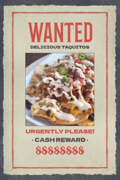 Most Wanted Poster Creator with a Food Theme