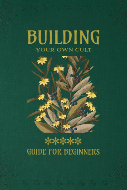 Illustrated Book Cover Design Template Featuring Floral Graphics 