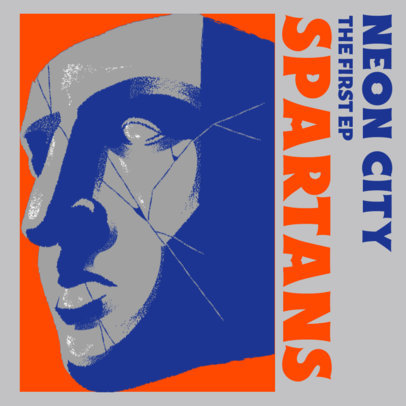 Album Cover Template for a Lo-Fi Album Featuring Textured Illustrations