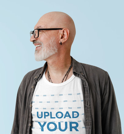 Tank Top Mockup of a Smiling Senior Bald Man With Glasses m27175 r-el2