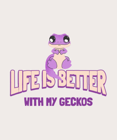 T-Shirt Design Template of a Cool Gecko Illustration