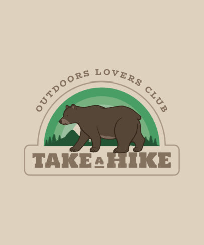 T-Shirt Design Generator for an Outdoors Club Featuring a Bear Graphic