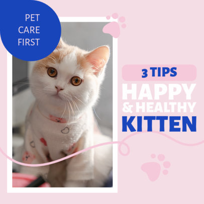 Instagram Post Template for a Pet Care Guide with Pictures