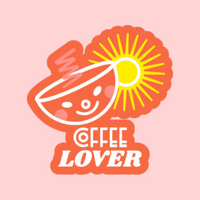 Sticker Design Maker Featuring a Coffee Theme and a Cute Graphic