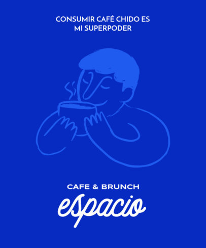 T-Shirt Design Maker Featuring a Coffee-Themed Quote and a Man Graphic