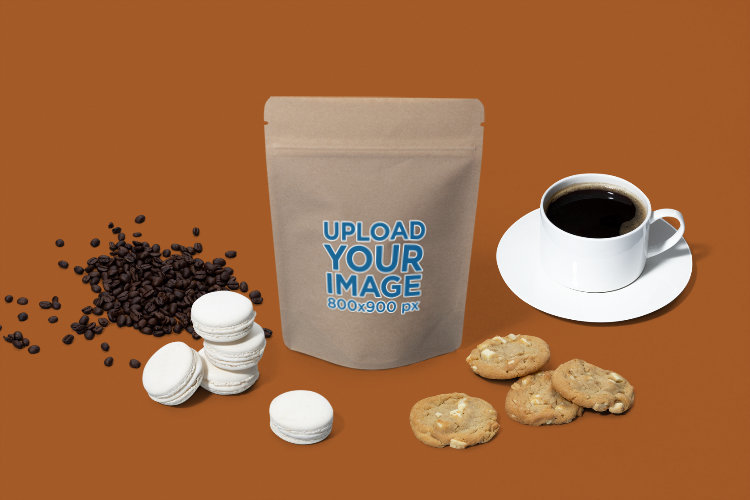 Doypack Mockup Featuring Customizable Food Items