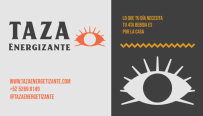 Back Business Card Template for a Coffee Shop Featuring an Eye Icon