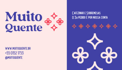 Back Business Card Creator Featuring a Coffee Shop Theme With Floral Icons