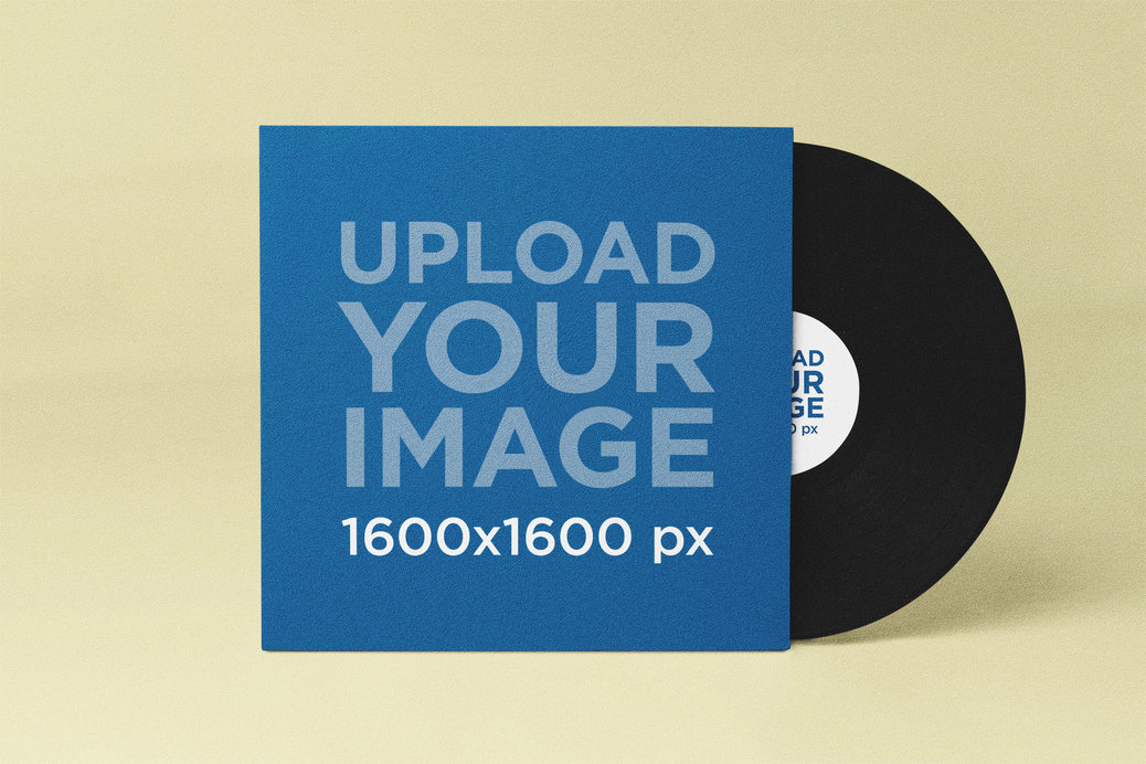 Mockup of a Vinyl Record With a Shadow