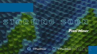 Twitch Screen Video Template Featuring a Starting Soon Message and an 8-Bit Font