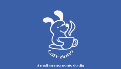 Front Business Card Template Featuring an Illustrated Dog With a Coffee Mug 5227c