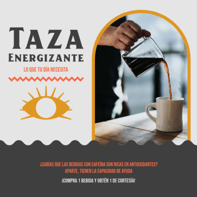 Instagram Post Template Featuring a Coffee Fact and an Eye Clipart