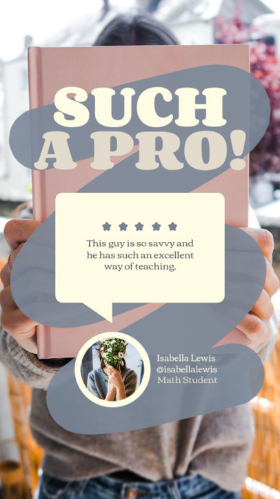 Customer Review Instagram Story Maker to Promote a Class Testimonial