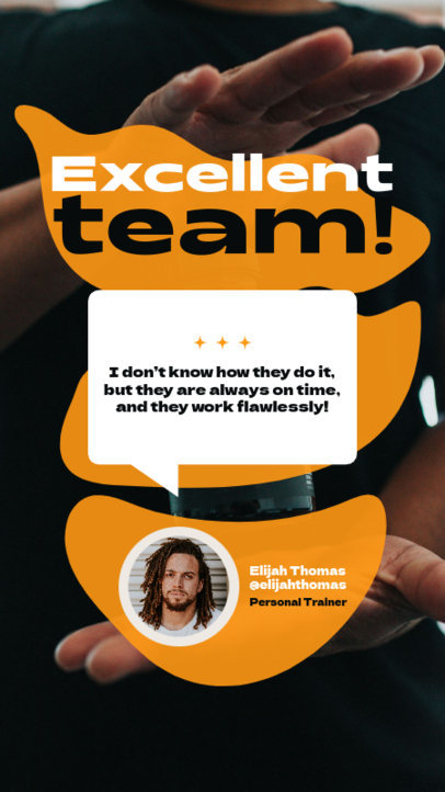 Instagram Story Maker Featuring a Review About a Work Team