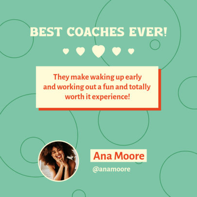 Instagram Post Maker to Promote a Positive Review for a Gym Center 4786i