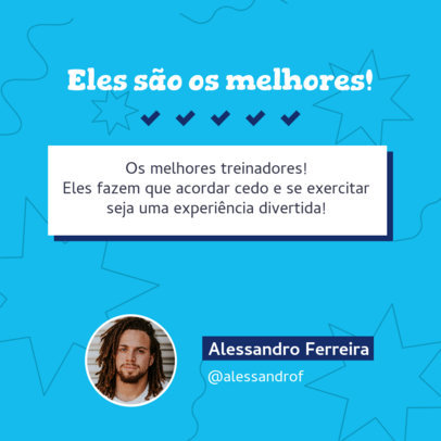 Customer Testimonial Instagram Post Generator for a Personal Trainer 