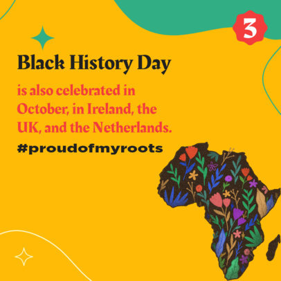 Instagram Post Generator Featuring Black History Month Facts and Floral Graphics 4662g-4740