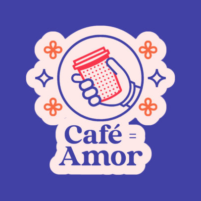 Sticker Design Creator Featuring a Coffee Quote and Flower Graphics