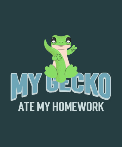 T-Shirt Design Maker Featuring a Gecko Illustration Making a Peace Sign