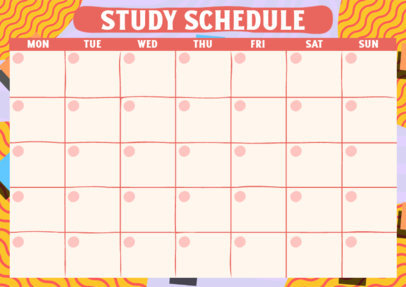 Monthly Calendar Template for a Study Schedule 4793c