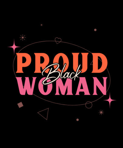 T-Shirt Design Creator for Black History Month Featuring a Quote and Star Graphics