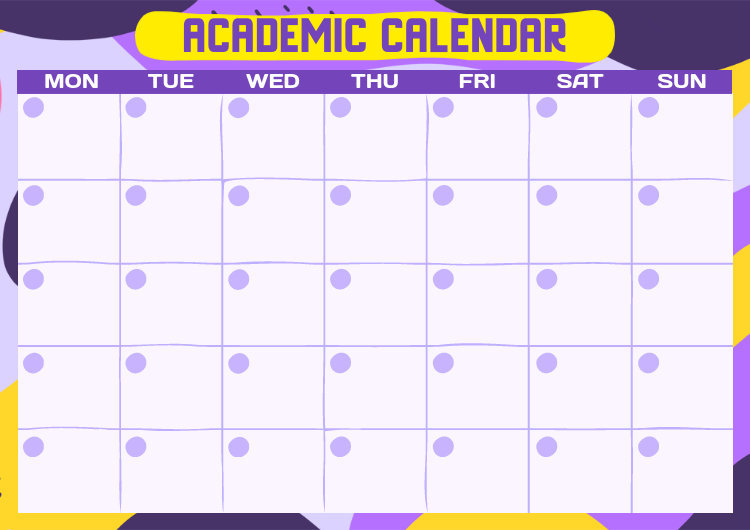 Placeit - Academic Calendar Design Maker Featuring Colorful Background ...