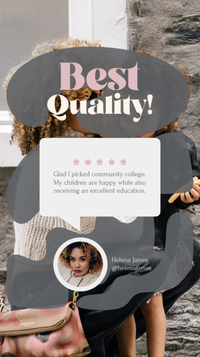 Instagram Story Maker With a 5-Star Testimonial for an Educational Service 4787g
