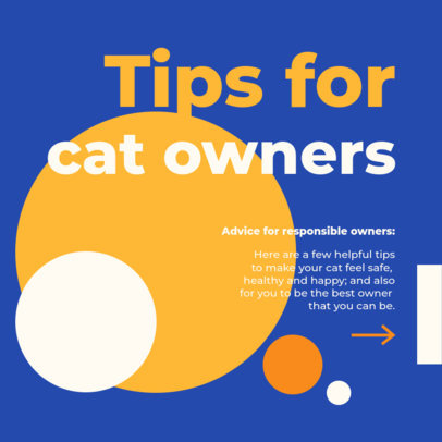Instagram Post Template Featuring Useful Tips for Cat Owners