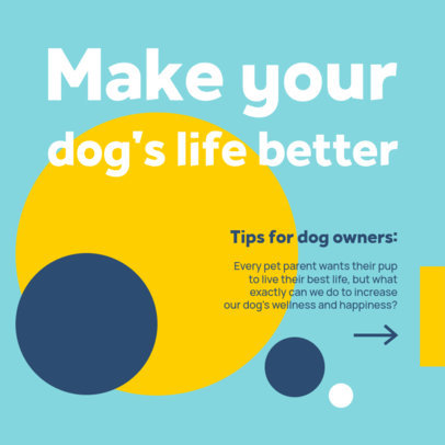 Instagram Post Maker Featuring Tips for a Healthy Dog Life