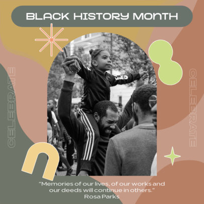 Instagram Post Design Creator for Black History Month Featuring a Quote from Rosa Parks 3702h-4740