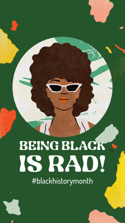 Illustrated Instagram Story Design Maker for Black History Month Featuring a Woman Illustration